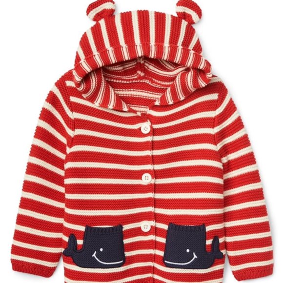 GAP Other - Baby GAP Baby Bear Garter Cardigan Whale Pockets